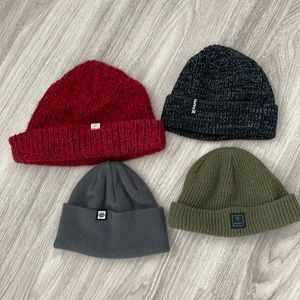 Lot of 4 Men’s Knit Winter Beanies - Roark, Hurley, DC, 686